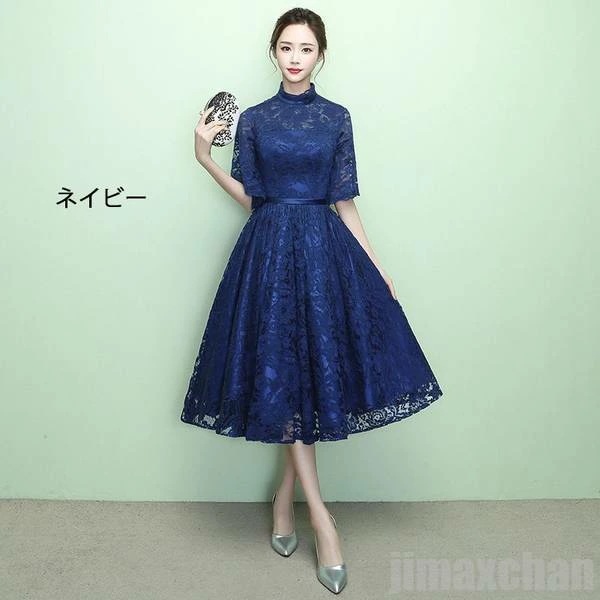 ドレス 結婚式 パーティードレス ミモレ丈 お呼ばれワンピース 五分袖 レース 二次会 花嫁 魅力 同窓会 フォーマル 披露宴 卒業式 30代 40代 ブラック ネイビー グレー ワイン レッド ドレス 結婚式 パーティードレス ミモレ丈 お呼ばれワンピース 五分袖 レース 二次会 花嫁 魅力 同窓会 フォーマル 披露宴 卒業式 30代 40代 ブラック ネイビー グレー ワイン レッド