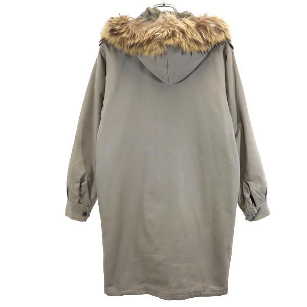 フランス製 モッズコート M カーキ系 裏キルティング メンズ