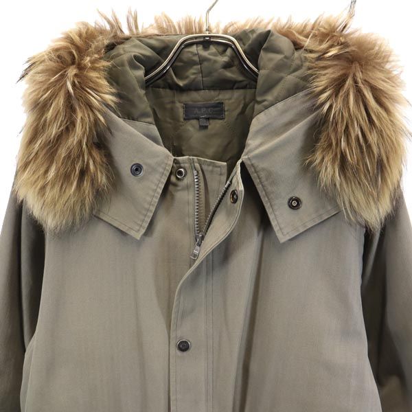 フランス製 モッズコート M カーキ系 裏キルティング メンズ