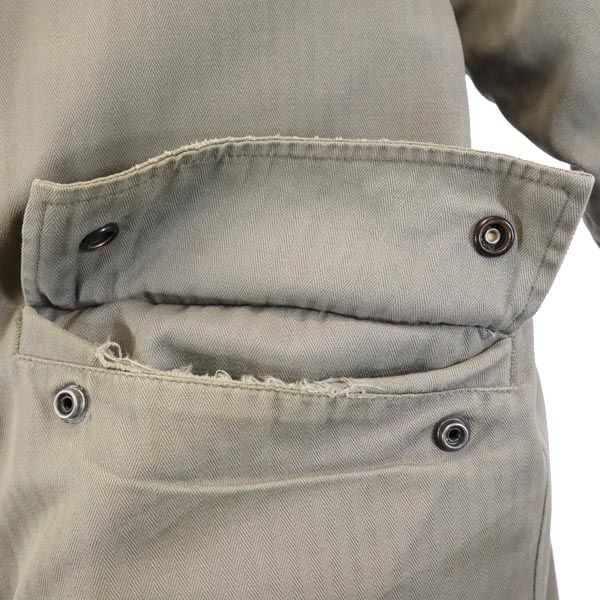 フランス製 モッズコート M カーキ系 裏キルティング メンズ