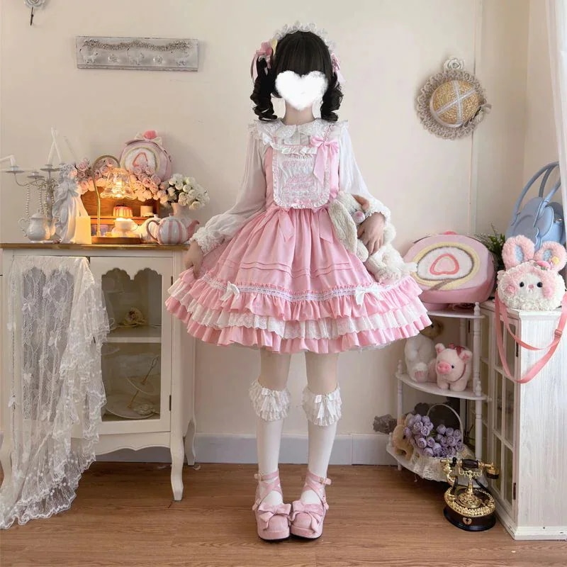 ロリータ 二次元 メイド服 コスプレ 花嫁 茶会 ワンピース キュートjsk キャミソールワンピース サマー レディース ドレス学院祭用 韓国ファッション