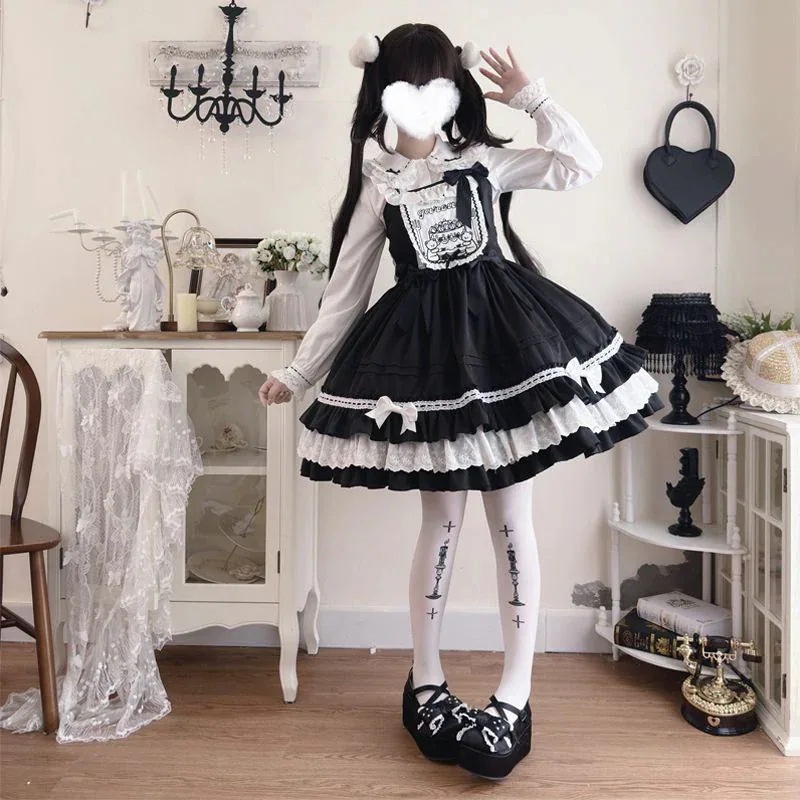 ロリータ 二次元 メイド服 コスプレ 花嫁 茶会 ワンピース キュートjsk キャミソールワンピース サマー レディース ドレス学院祭用 韓国ファッション