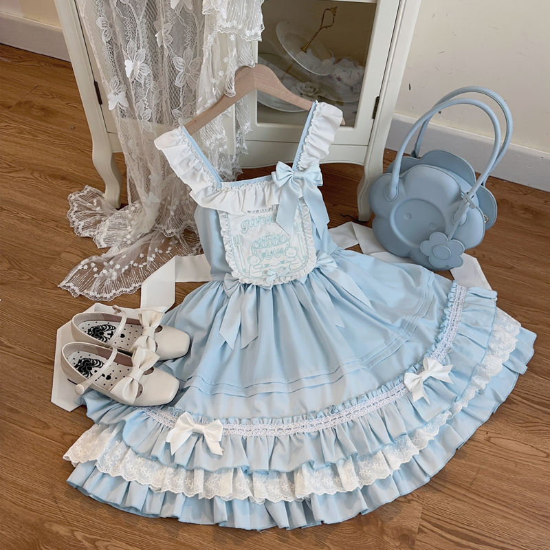 ロリータ 二次元 メイド服 コスプレ 花嫁 茶会 ワンピース キュートjsk キャミソールワンピース サマー レディース ドレス学院祭用 韓国ファッション