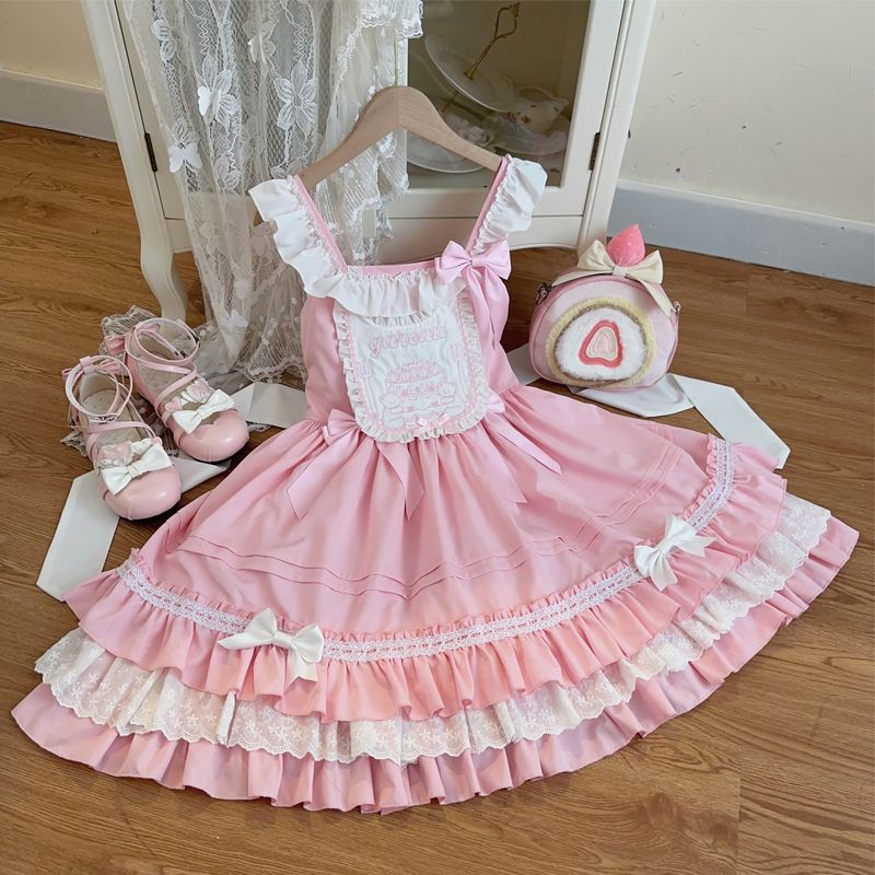 ロリータ 二次元 メイド服 コスプレ 花嫁 茶会 ワンピース キュートjsk キャミソールワンピース サマー レディース ドレス学院祭用 韓国ファッション
