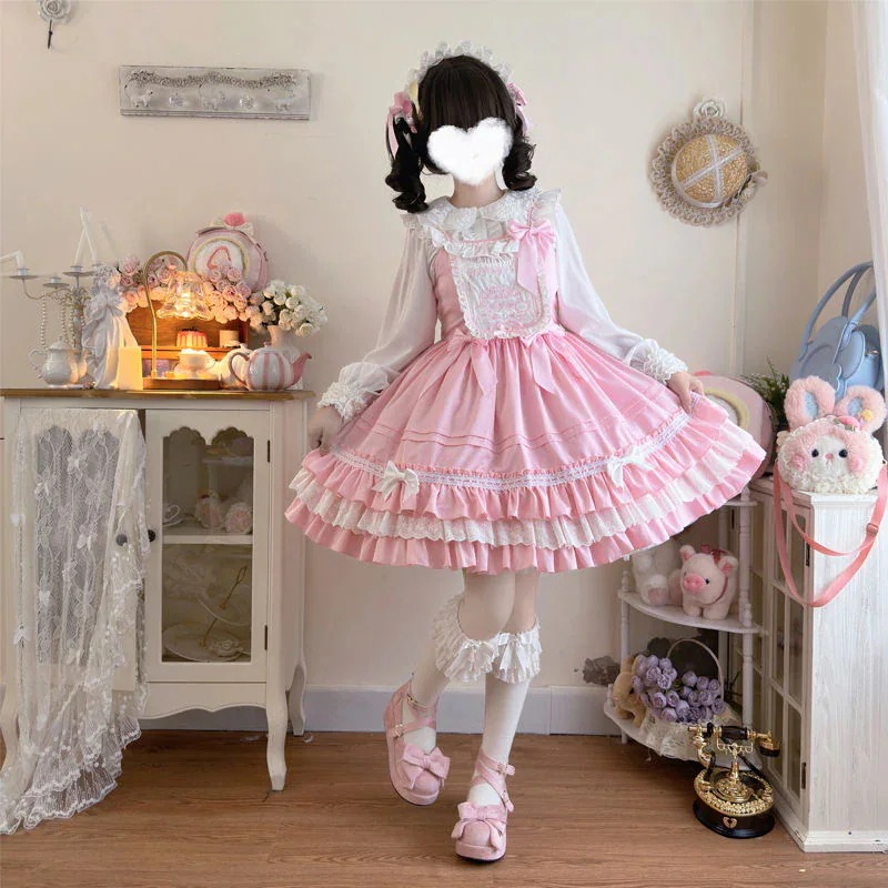 ロリータ 二次元 メイド服 コスプレ 花嫁 茶会 ワンピース キュートjsk キャミソールワンピース サマー レディース ドレス学院祭用 韓国ファッション