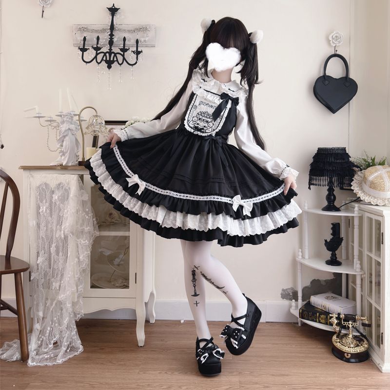 ロリータ 二次元 メイド服 コスプレ 花嫁 茶会 ワンピース キュートjsk キャミソールワンピース サマー レディース ドレス学院祭用 韓国ファッション