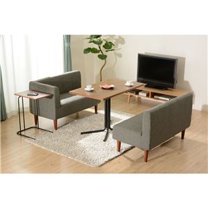 ダイニングソファー 2人掛け[ダリアン生地/ベージュ/ブラウン脚] 110cm幅 日本製