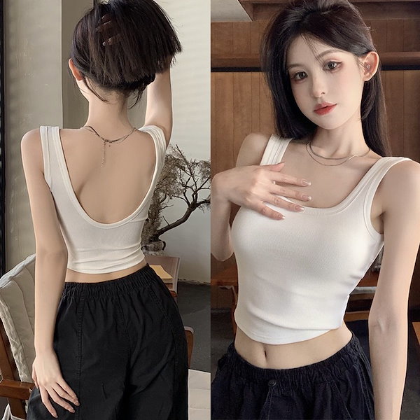 キャミソールの女性 Qoo10] アメリカ式背中見せキャミソール女性夏外着