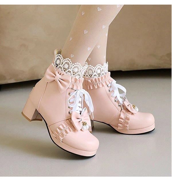 ロリータ靴 シューズ ブーツ 厚底 レース 甘ロリ lolita ロリィタブーツ リボン ゴスロリ ハイカット 低いヒール ロリィタ靴 編み上げ ヒール4センチ レディース メイド靴 可愛い 女の子 ロリータ靴 シューズ ブーツ 厚底 レース 甘ロリ lolita ロリィタブーツ リボン ゴスロリ ハイカット 低いヒール ロリィタ靴 編み上げ ヒール4センチ レディース メイド靴 可愛い 女の子