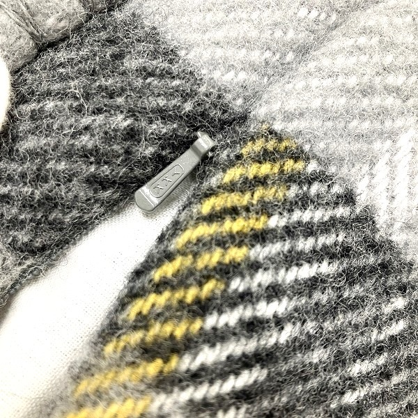 エルメス Hロゴ グレー系 ウール ピロー 枕 インテリア