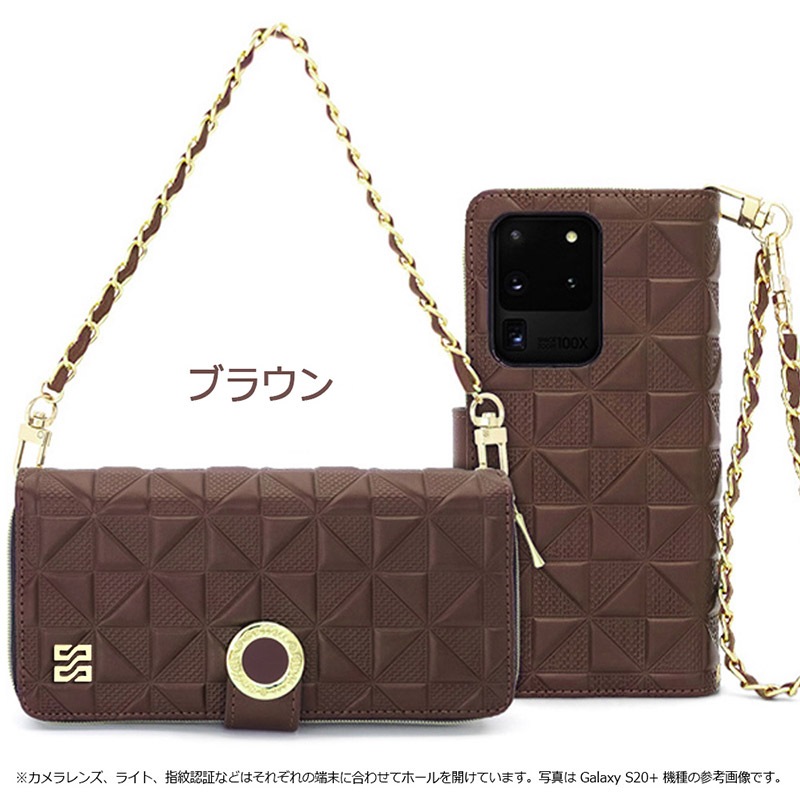 Galaxy A22 5G 財布型ケース カードホルダー付き 保護フィルム付き Galaxy A22 5G ケース 手帳 パールショルダーストラップ