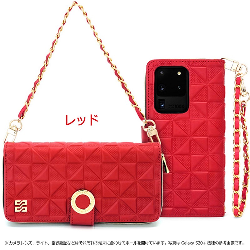 Galaxy A22 5G 財布型ケース カードホルダー付き 保護フィルム付き Galaxy A22 5G ケース 手帳 パールショルダーストラップ