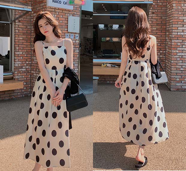 【レビュー投稿で+5%還元】ワンピース 綿 水玉柄 スクエアネック ぽっちゃり 2点セット スリングドレス 体型カバー 涼しい エレガント 着やせL~4XL可愛い ミモレ丈 Aライン 韓国 大人の 夏ワンピ リゾートワンピ 旅行 海デート 白 黒 ワンピース 綿 水玉柄 スクエアネック ぽっちゃり 2点セット スリング