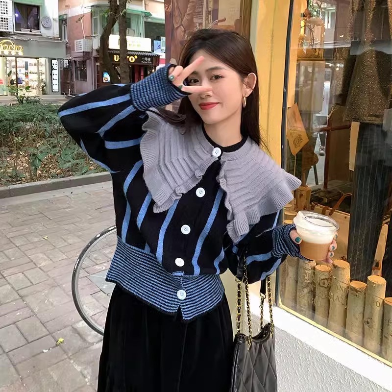 フリルカーディガン カーディガン レディース トップス ニット セーター a3905 フリルカーディガン カーディガン レディース トップス ニット セーター a3905