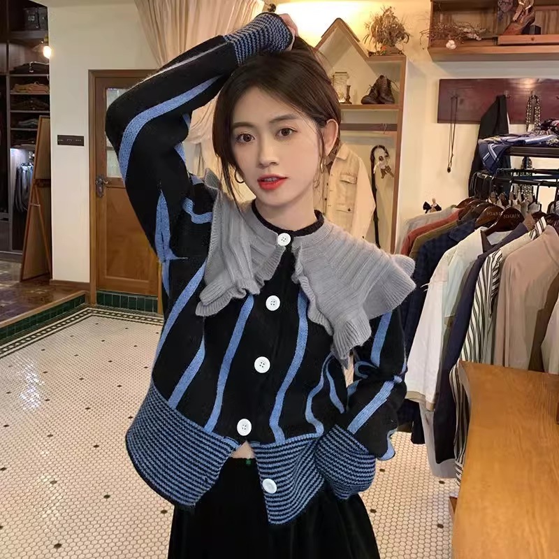 フリルカーディガン カーディガン レディース トップス ニット セーター a3905 フリルカーディガン カーディガン レディース トップス ニット セーター a3905