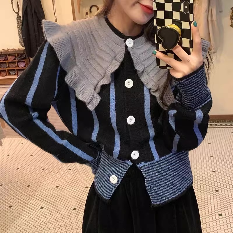 フリルカーディガン カーディガン レディース トップス ニット セーター a3905 フリルカーディガン カーディガン レディース トップス ニット セーター a3905