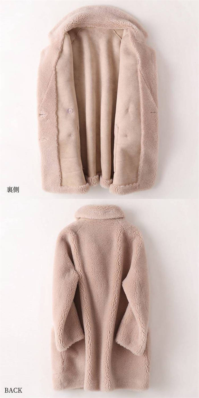ボア コート レディース 新作 ボアコート ムートン 長袖 無地 ロングコート 厚手 ウール フェイクファー アウター 前開き トップス ゆったり 大人 防寒 暖かい 秋 冬 エレガント 折り襟 大き