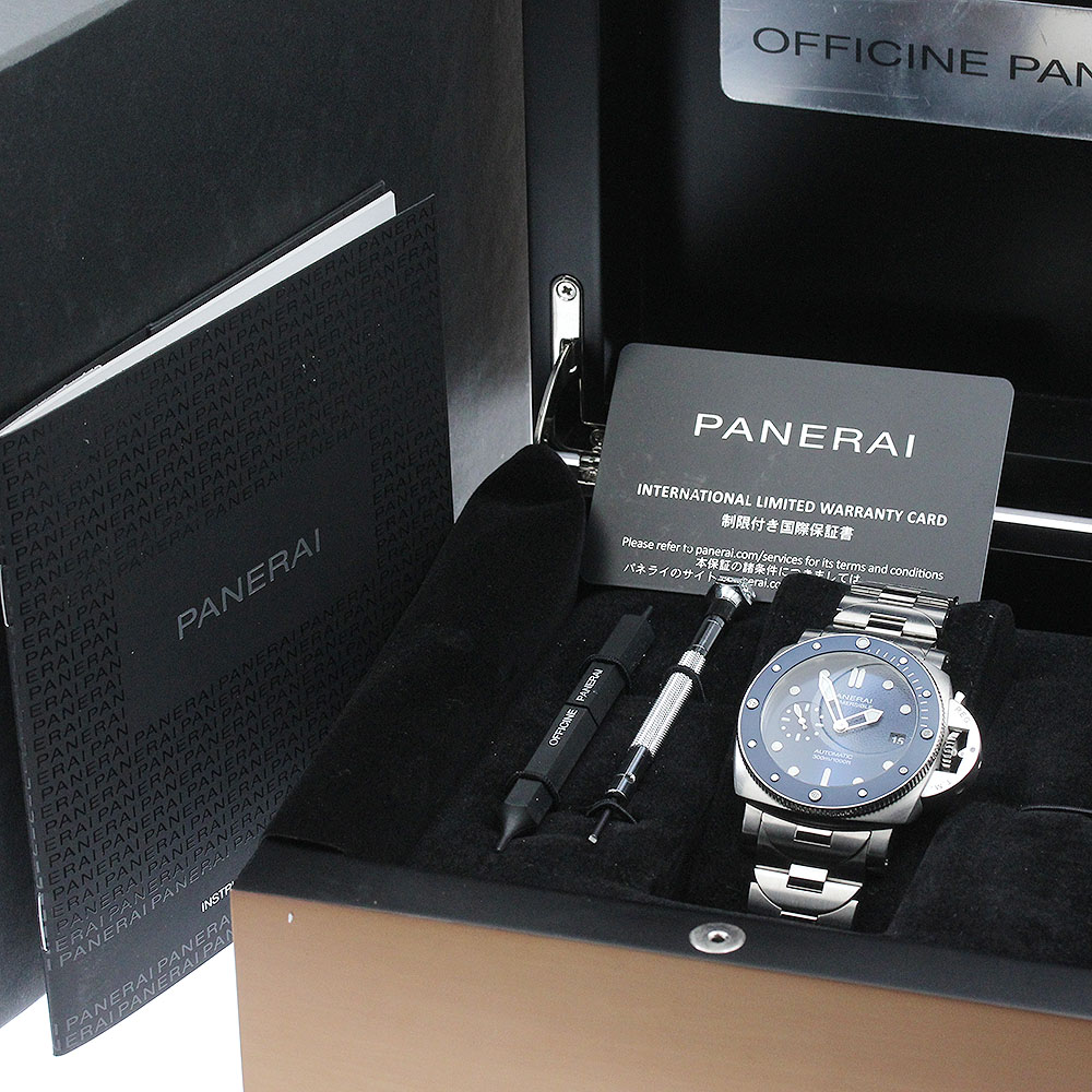 パネライ PANERAI PAM01068 サブマーシブル ブルー ノッテ デイト スモールセコンド 自動巻き メンズ 良品 箱・保証書付き_880820【中古】 パネライ PANERAI PAM01068 サブマーシブル ブルー ノッテ デイト スモールセコンド 自動巻き メンズ 良品 箱・保証書付き_880820【中古】
