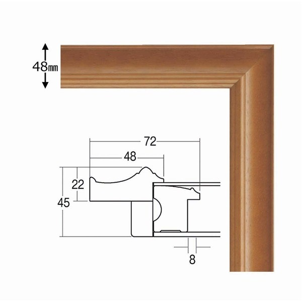 [油額]油絵額/キャンバス額/木製油絵額/茶色油絵額 F12号（606x500mm）「チーク」