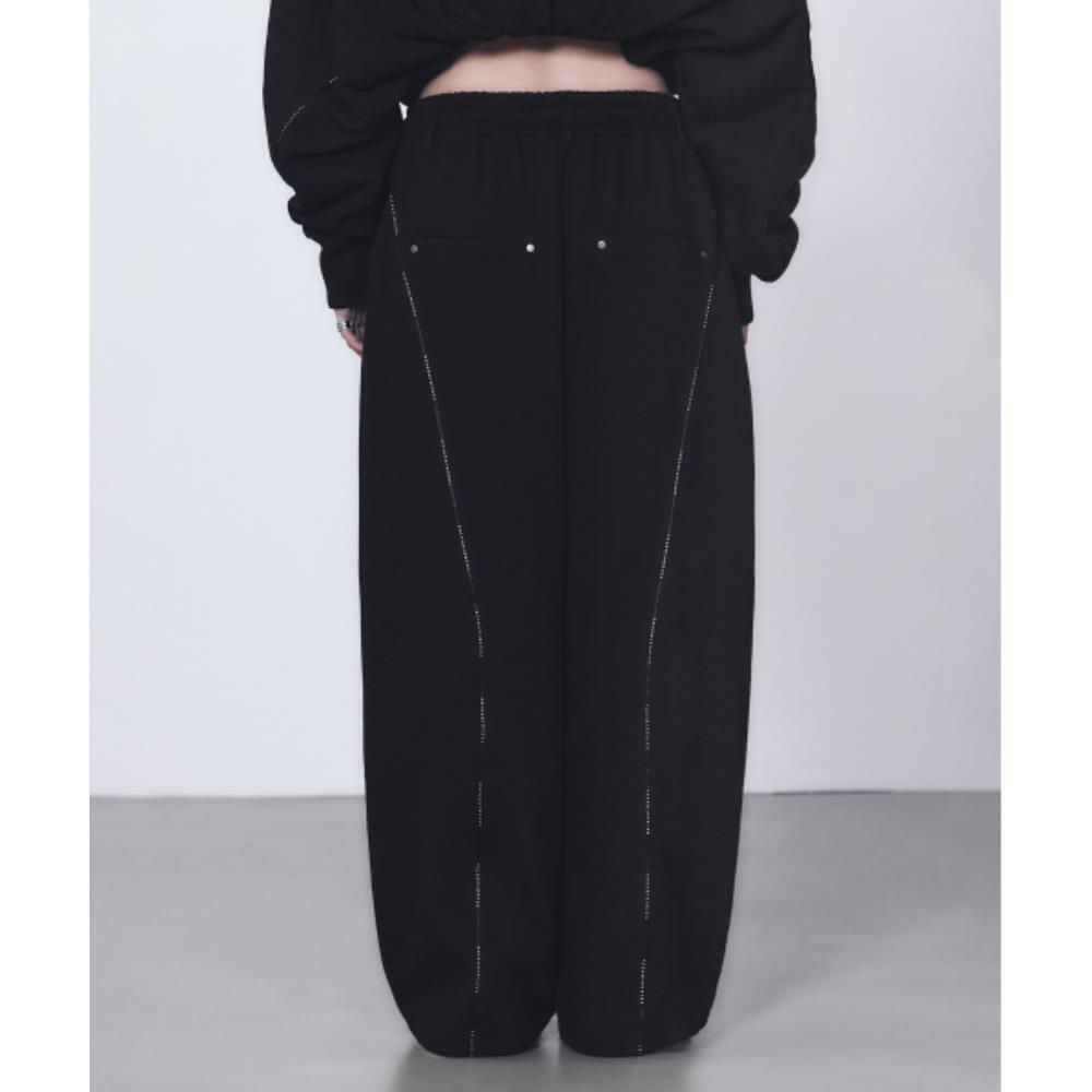 TREEMINGBIRD TMB Logo Piping Sweat Pants Black TM2513P