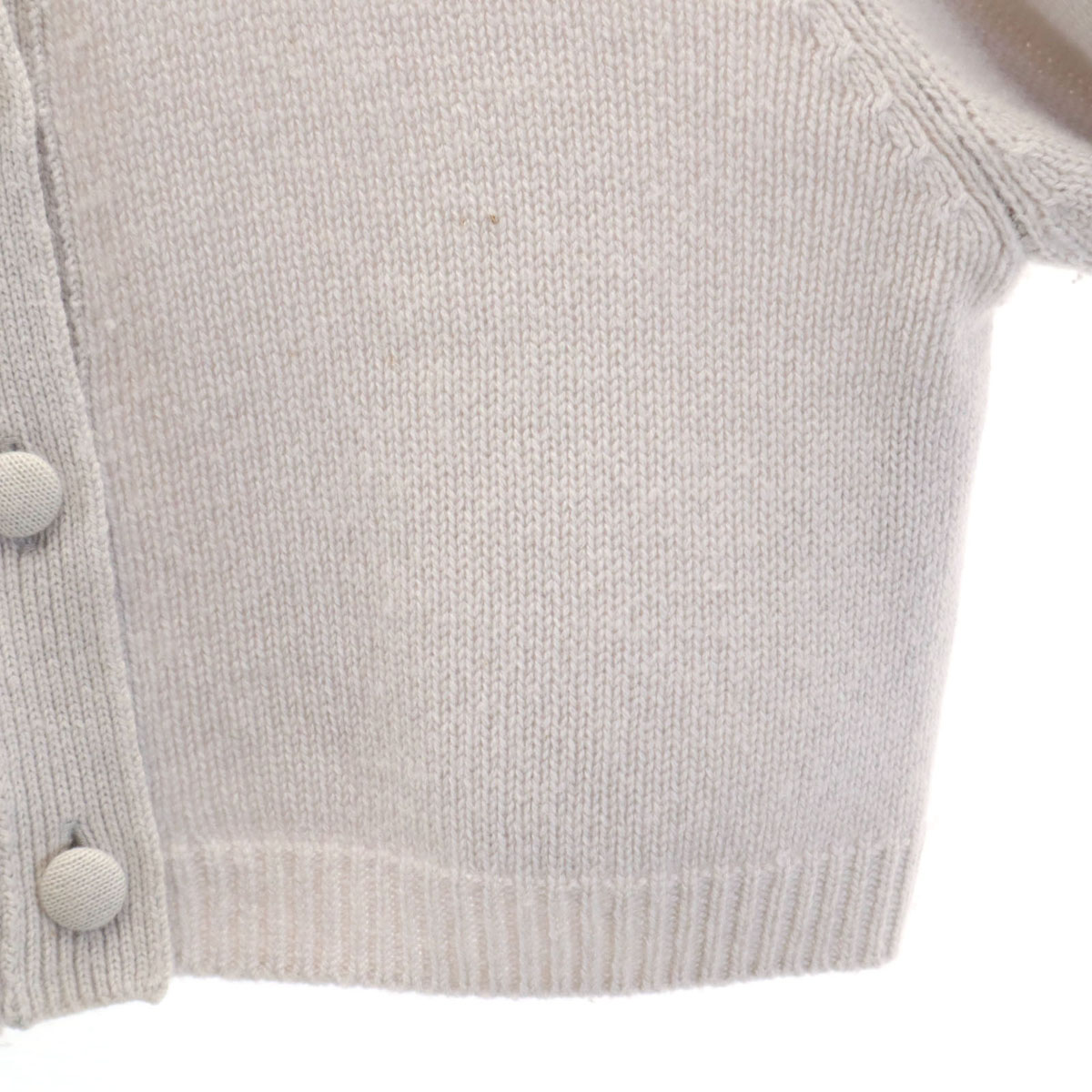 日本製 カシミヤ100％ 長袖 ショート丈 ニットカーディガン 42 グレー系 レディース 古着
