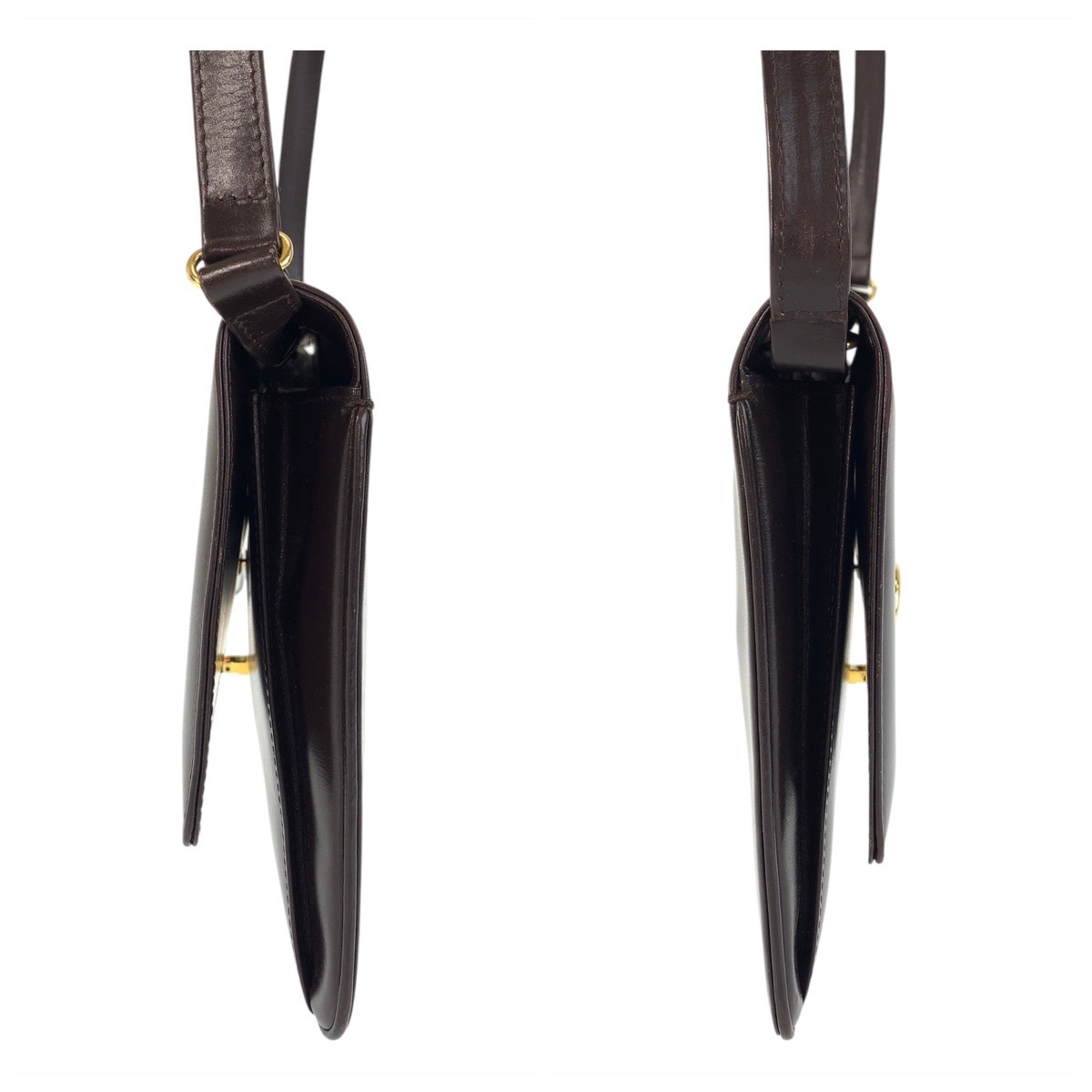 美品 ヴィンテージ ブラウン ゴールド金具 レザー ショルダーバッグ メッセンジャーバッグ レディース 409954 美品 ヴィンテージ ブラウン ゴールド金具 レザー ショルダーバッグ メッセンジャーバッグ レディース 409954