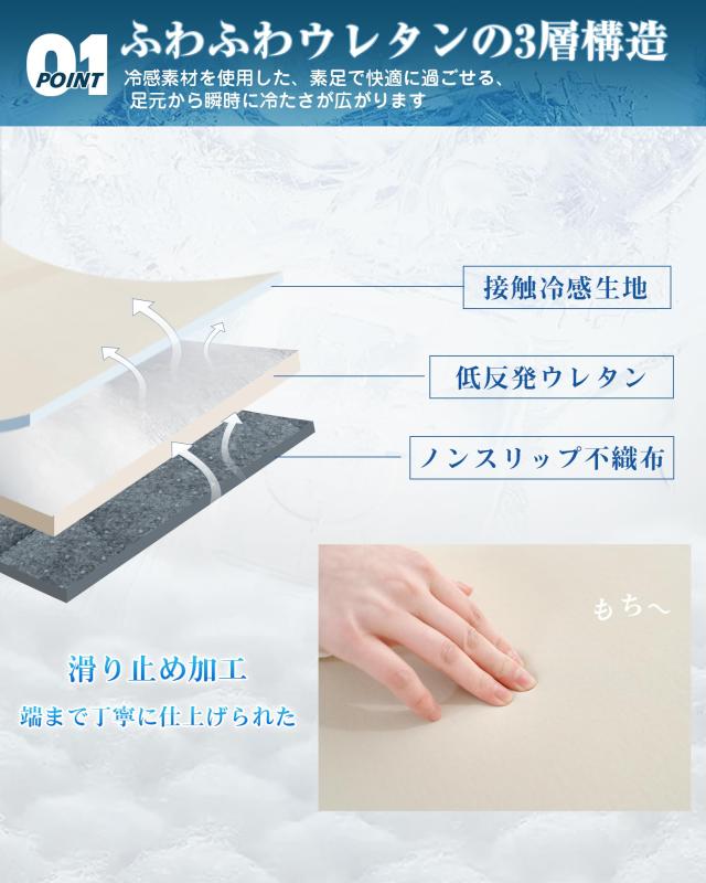 夏用ラグマット カーペット 接触冷感 【SUPER ICE】冷感ラグ 低反発ウレタン 洗える 滑り止め付 24時間持続制菌消臭 吸湿速乾 霜降り ひんやり ラグ 夏用ラグマット カーペット 接触冷感 【SUPER ICE】冷感ラグ 低反発ウレタン 洗える 滑り止め付 24時間持続制菌消臭 吸湿速乾 霜降り ひんやり ラグ
