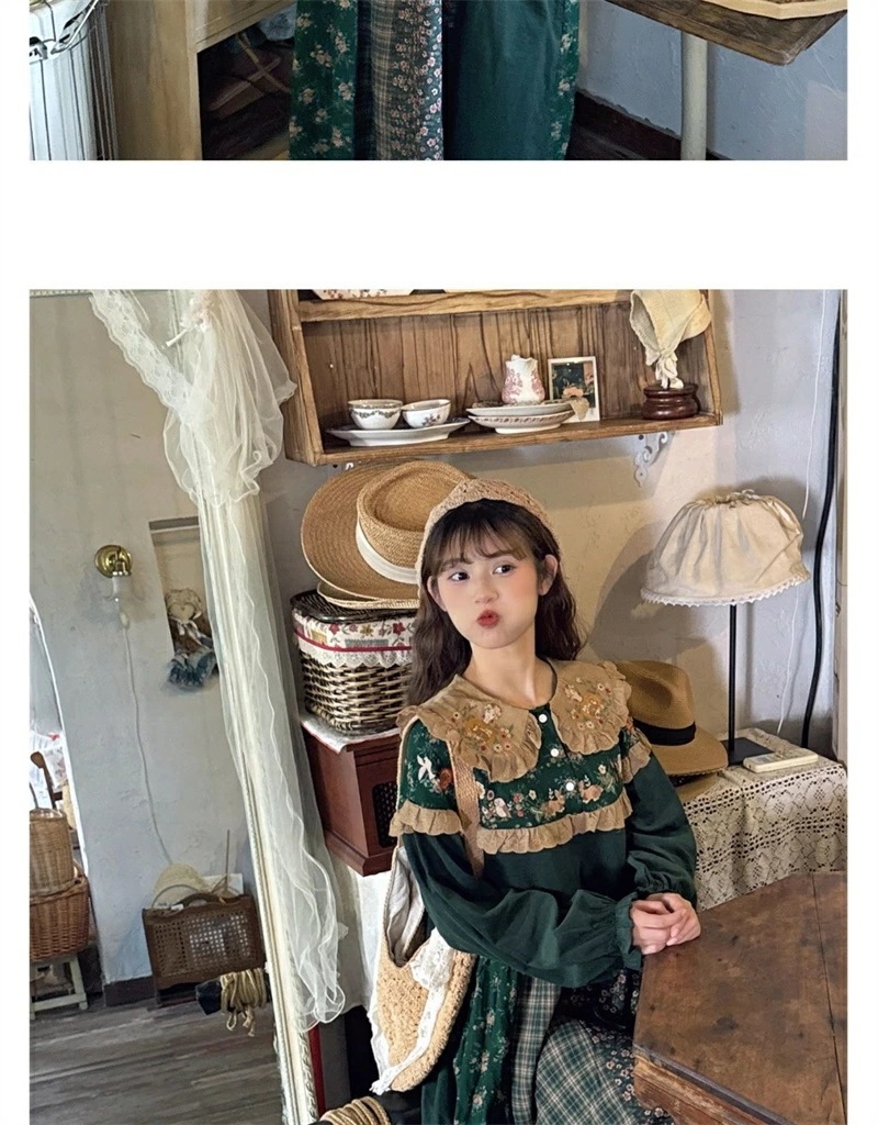 ワンピース レディース 長袖 コーデュロイ フリル ビッグフリエル襟 森ガール 可愛い 春 秋 冬 グリーン ピンク ロングワンピース 異素材 ロリータワンピース 花柄 長袖ワンピース ロリータ ワンピース レディース 長袖 コーデュロイ フリル ビッグフリエル襟 森ガール 可愛い 春 秋 冬 グリーン ピンク ロングワンピース 異素材 ロリータワンピース 花柄 長袖ワンピース ロリータ