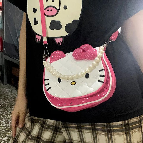 Qoo10] ハローキティキティ 猫バッグ 手持ち ク