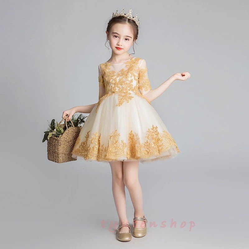 子供ドレス ピアノ演奏会 姫様ワンピース パーティードレス キッズフォーマルドレス結婚式ダンス演出 舞台服フラワーガール ジュニアドレス90cm160cm