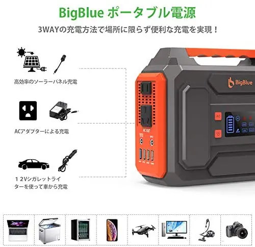 BigBlue ポータブル電源 モバイルバッテリー 大容量 67500mAH/250Wh AC