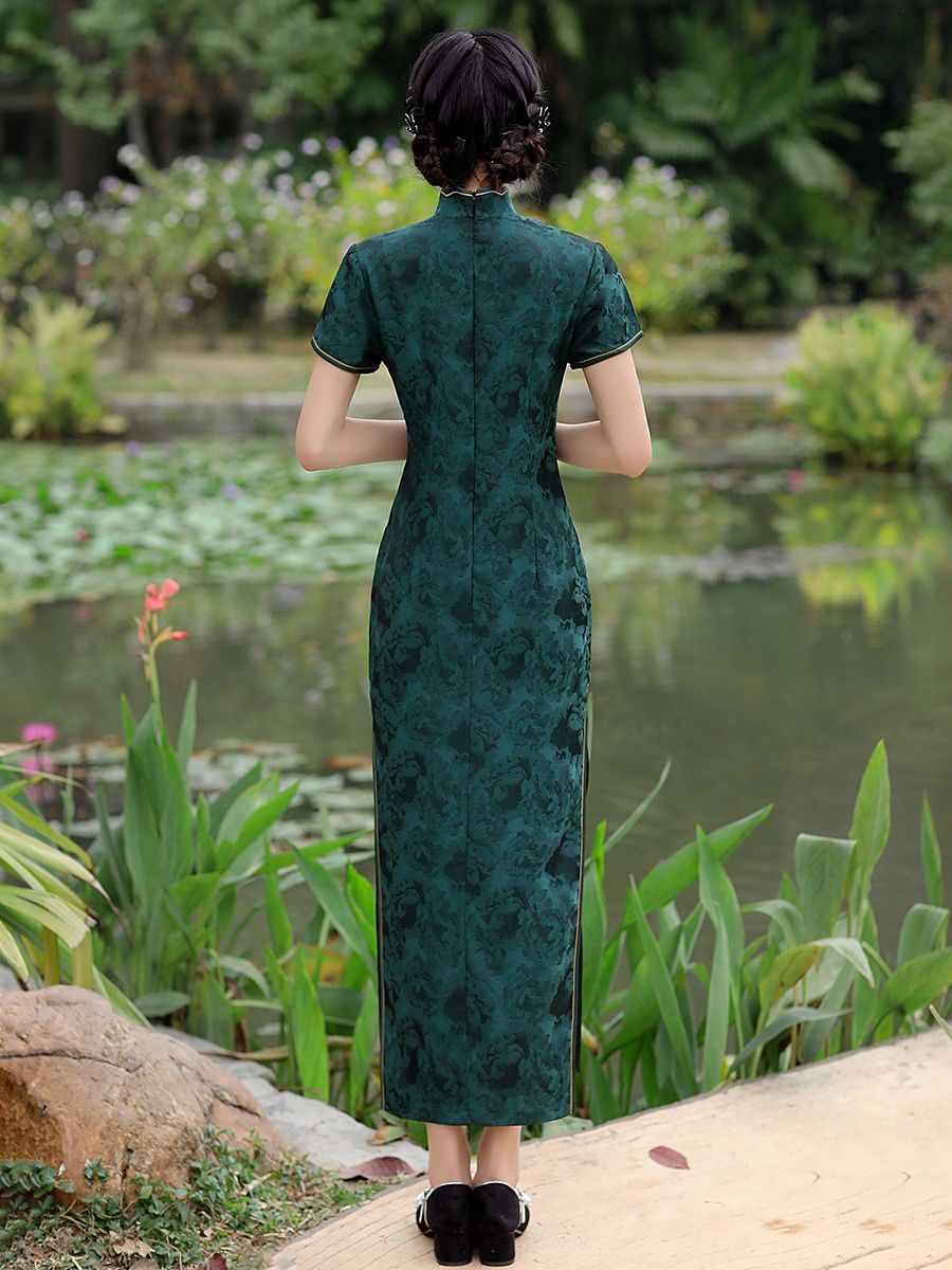 古い上海日常チャイナドレス若いスタイル改良版気質ロングドレス