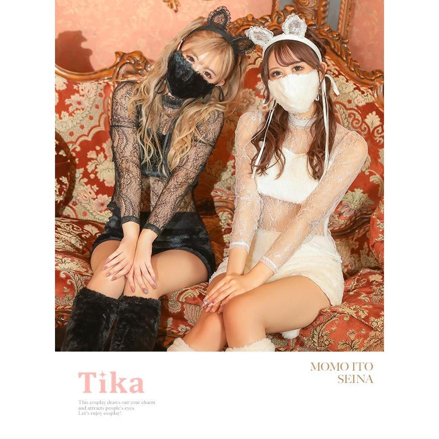 ハロウィン コスプレ セクシー 衣装 猫 ネコ 猫耳 レディース 仮装 かわいい コスチューム セット レース ショートパンツ カチューシャ マスク