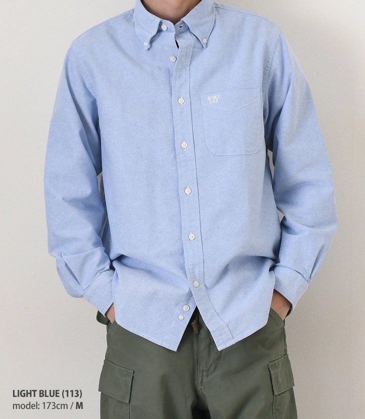 アヴィレックス AVIREX DAILY ベーシック オックスフォード ボタンダウンシャツ メンズ 長袖 シャツ 綿100％ トップス シンプル かっこいい おしゃれ 大人 カジュアルシ