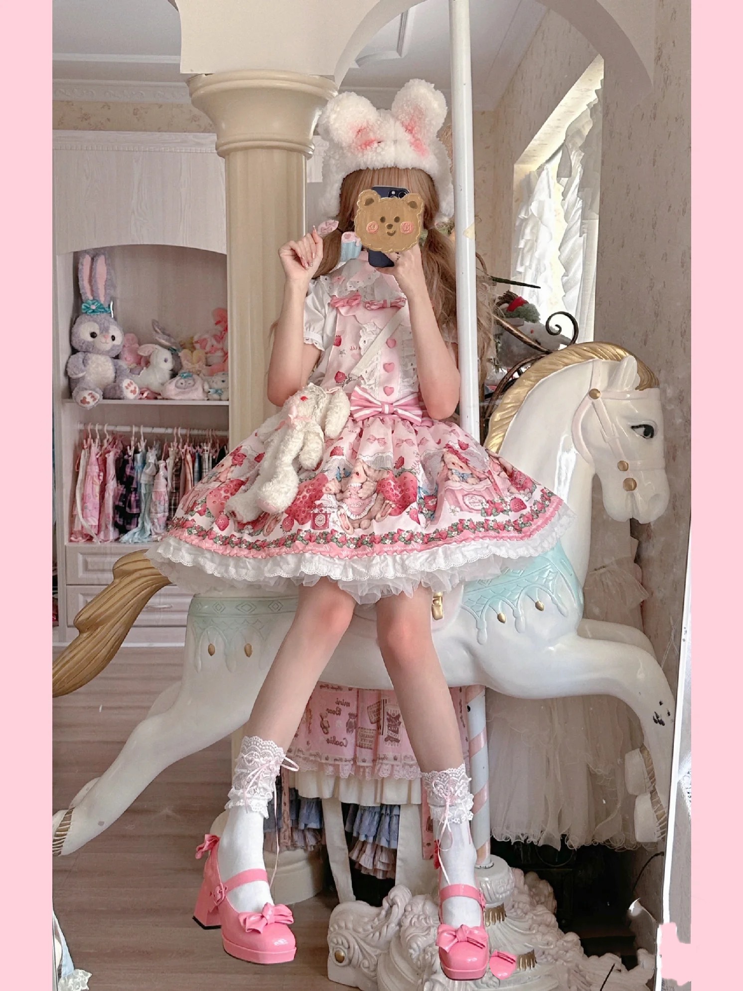 Lolita夏粉色可爱SJK连衣裙洛丽塔大童套装裙女孩生日表演蛋糕裙 Lolita夏粉色可爱SJK连衣裙洛丽塔大童套装裙女孩生日表演蛋糕裙