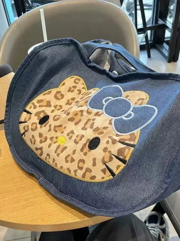 【10個セット】日焼けキティ トートバッグデニムキャンバス キティのワンショルダー大容量レディース手提げバッグ キティ大容量オールインワンショルダーバッグ 【10個セット】日焼けキティ トートバッグデニムキャンバス キティのワンショルダー大容量レディース手提げバッグ キティ大容量オールインワンショルダーバッグ