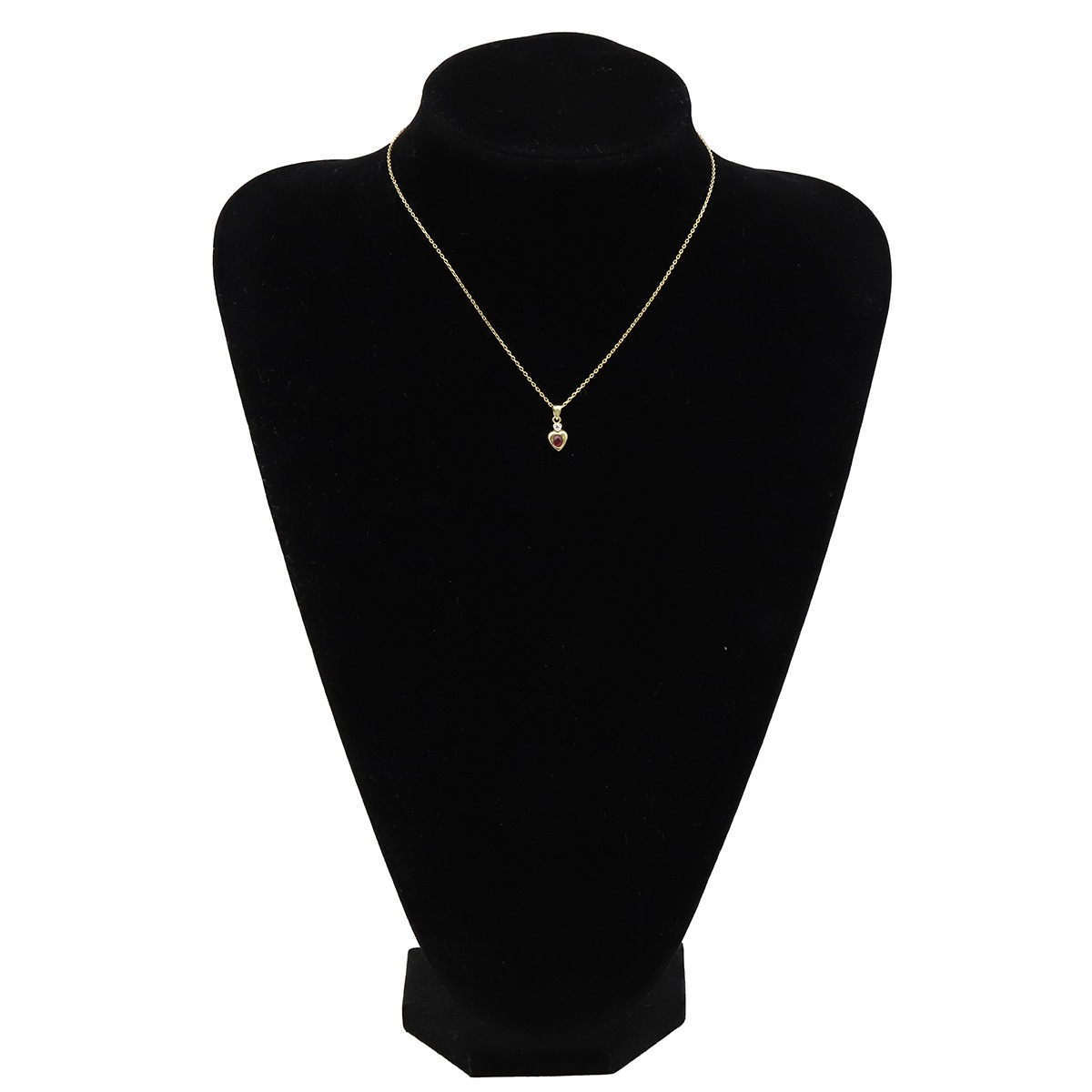 ネックレス ルビー ダイヤ ハートペンダント K18YG ルビー ダイヤモンド K14 イエローゴールド 750 18K 【中古】