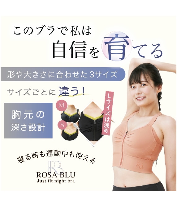ロザブルー ジャストフィットナイトブラ ブラック Lサイズ2枚セット