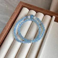 オリジナルナチュラルシーブルーサファイアブレスレット二重丸白強化女性のジュエリーハンドチェーンファッションアクセサリー オリジナルナチュラルシーブルーサファイアブレスレット二重丸白強化女性のジュエリーハンドチェーンファッションアクセサリー