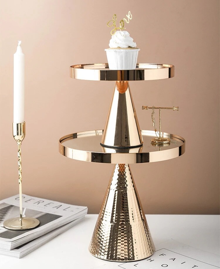韓版ファッション クリエイティブ ガラス ケーキスタンド ライトラグジュアリー ディスプレイトレイ