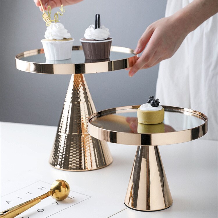 韓版ファッション クリエイティブ ガラス ケーキスタンド ライトラグジュアリー ディスプレイトレイ
