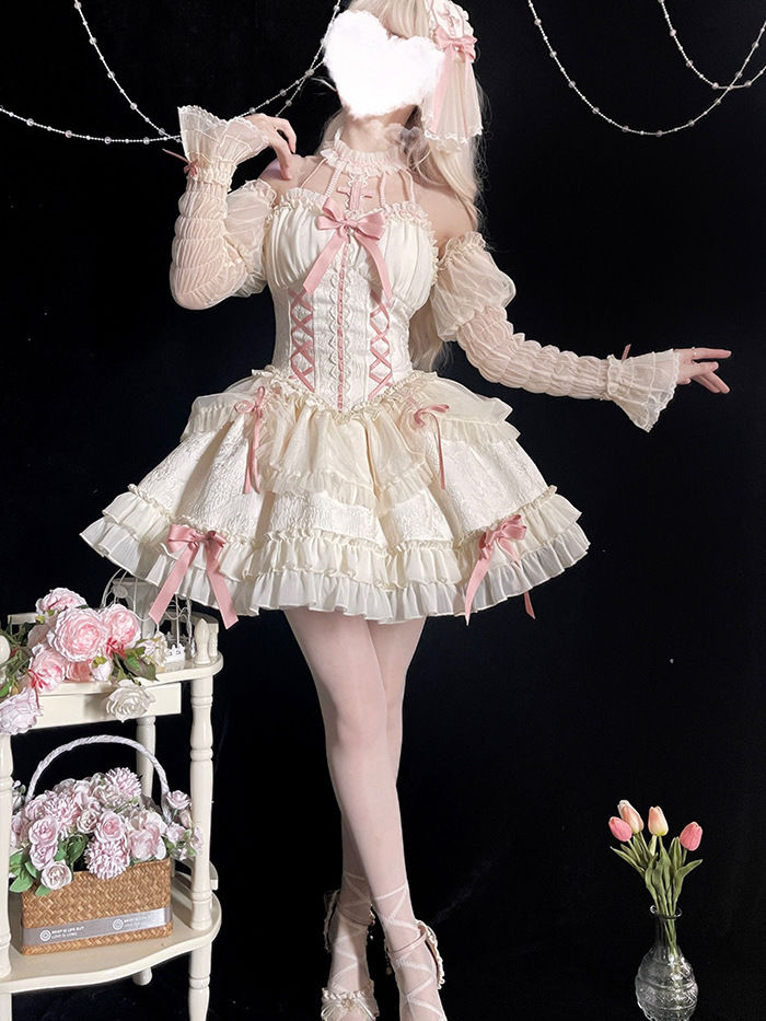 【十字姫】 ロリータドレス ゴシック JSK エレガント 可愛い ドレス 二次元 ワンピース メイド 洋装 バレエドレ