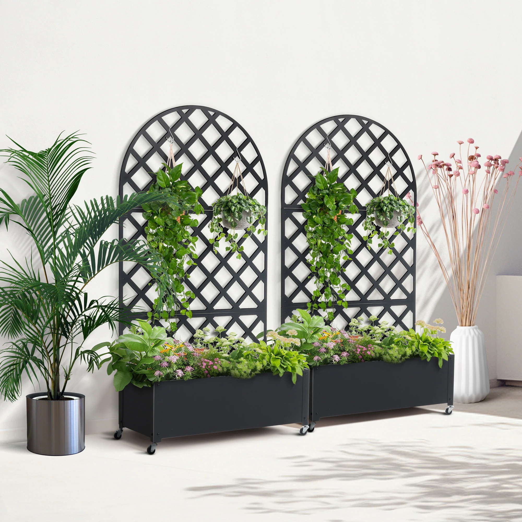 1916フェンス プランター付き 目隠し プランター付き 電着塗装 キャスター付き 簡単設置 90*40*170cm 園芸用品 プランター ガーデンラティス プランターボックス 花壇フェンス ガーデニ 1916フェンス プランター付き 目隠し プランター付き 電着塗装 キャスター付き 簡単設置 90*40*170cm 園芸用品 プランター ガーデンラティス プランターボックス 花壇フェンス ガーデニ
