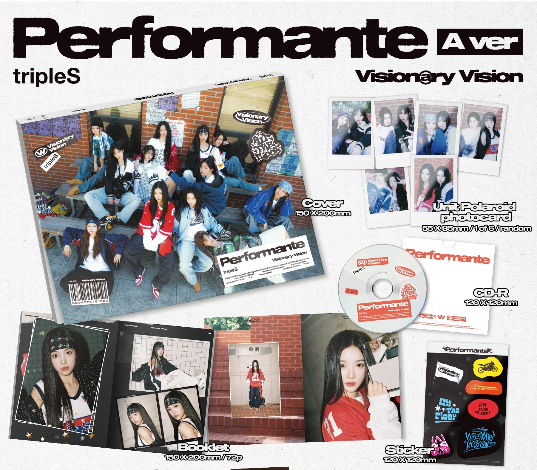 [SET] tripleS - Visionary Vision Performante (A ver. B ver.) + Free Photocard 1EA(fan-made)