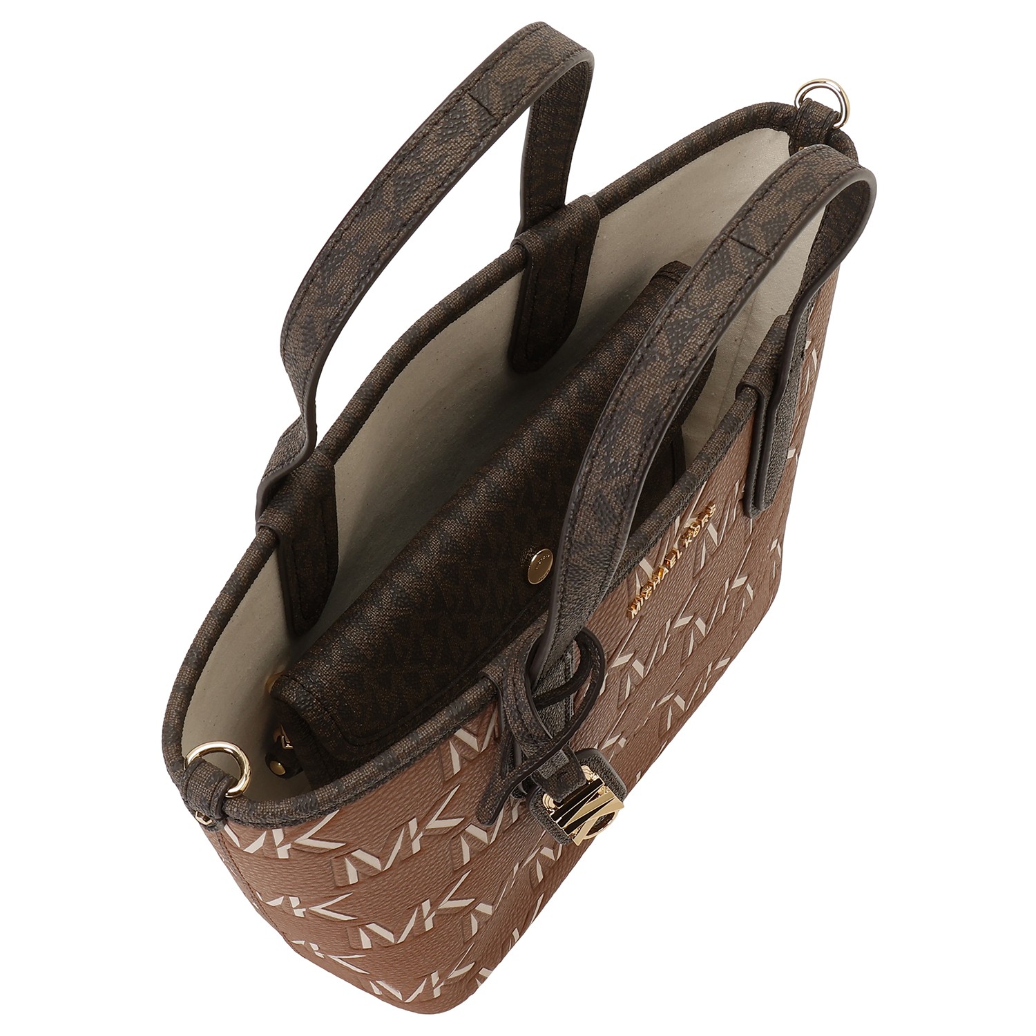 マイケルコース バッグ MICHAEL KORS レディース 30F3GZAT0L 227 BRN/LUGGAGE エリーザ ポーチ付 MKロゴプリント トートバッグ エクストラスモール 2WAY シ