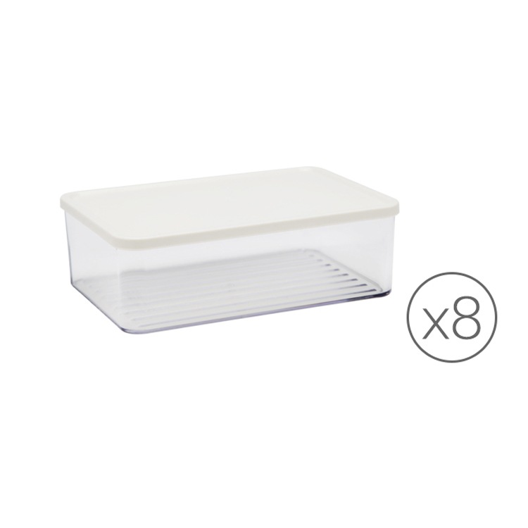 シースルー 冷凍室整理容器 深い2号 8個 セット