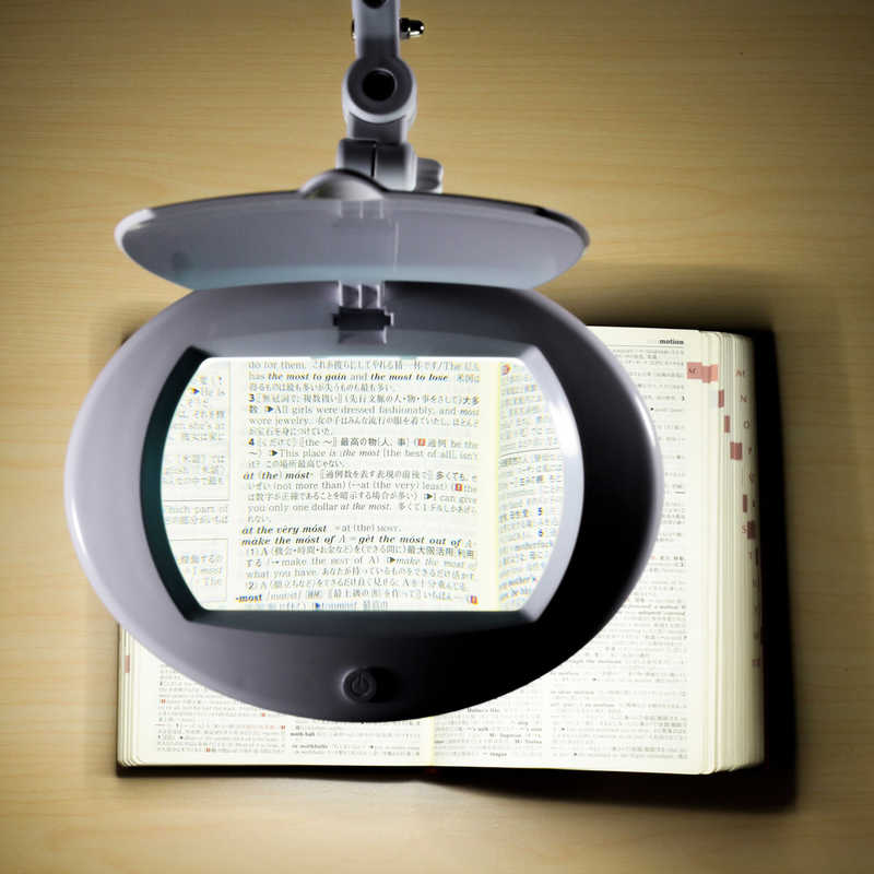 オーム電機　ルーペ付きLEDアームライトエルズーム　AS-L8095-2B-W