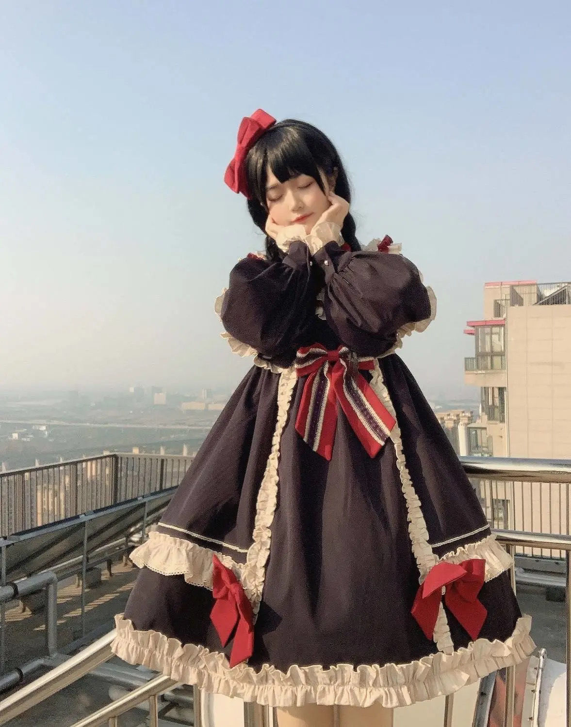 ロリータ 二次元 スカート白雪姫 少女長袖ロリータop かわいい ワンピース