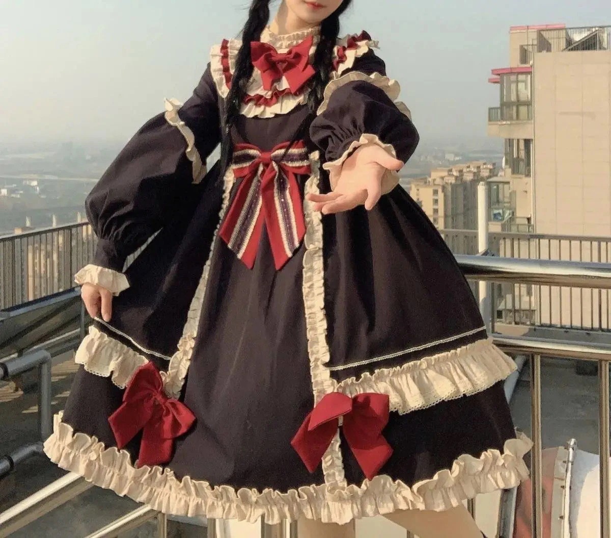 ロリータ 二次元 スカート白雪姫 少女長袖ロリータop かわいい ワンピース