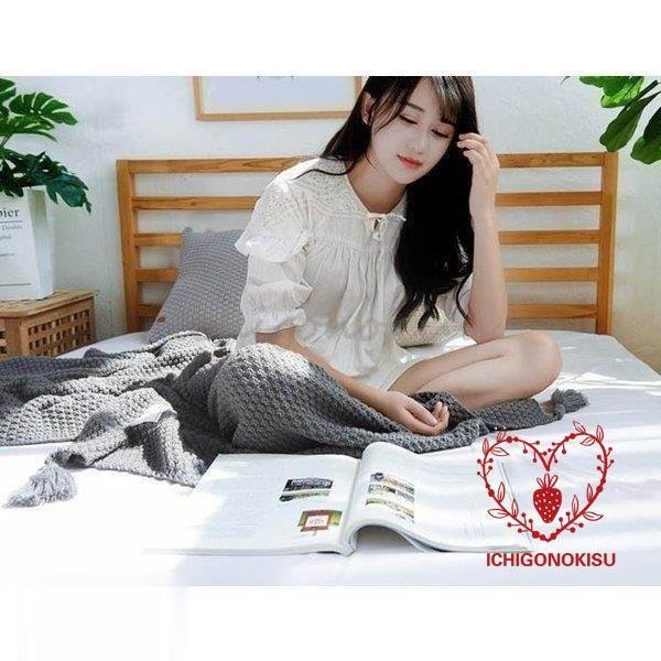 かわいい ボンボン アイボリー 布団カバー 毛布 ブランケット 北欧 ソファーカバー ベッドカバー ポンポン 大判 ひざ掛け シングル ダブル Qoo10] かわいい ブランケット 大判 ひざ掛け